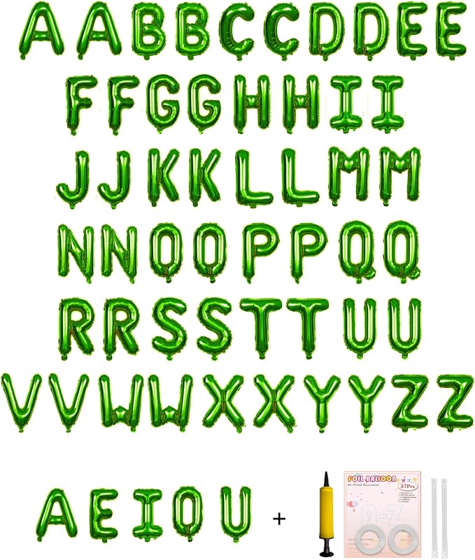 58 PCS Letter Balloons Alphabet Letters 2 Sets A- Z & 1 Sets AEIOU 16 by buynow