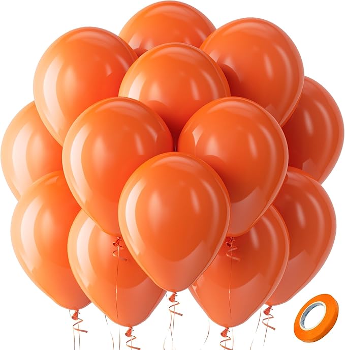 Bezente Orange Balloons Latex Party Balloons by Bezente
