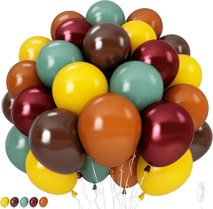 Safari Balloons, Burnt Orange Terracotta Mustard Yellow Burgundy Sage Green by Isndare