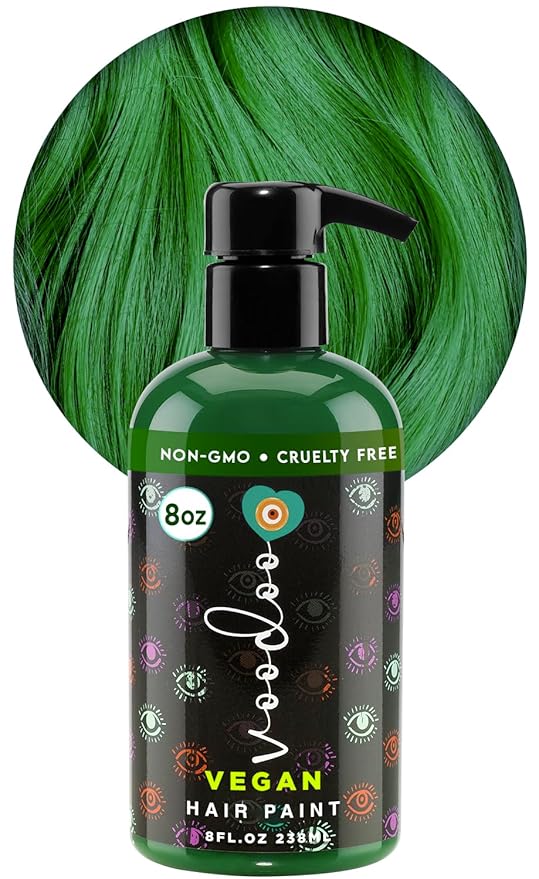 MOEHAIR Semi-Permanent Hair Color | Green Hair Dye 8 Oz | No Ammonia, Sulfate or Paraben | Vegan & Cruelty-Free | Gentle & Washable Formula | Voodoo Harmony Green Hair Color