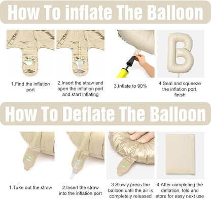 Cream HOME Balloons, 40 Inch Welcome HOME Letter Balloon Beige - Image 9
