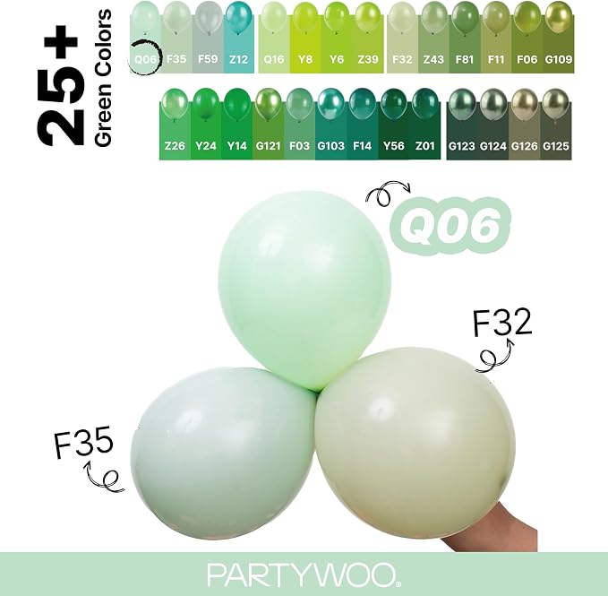 PartyWoo Light Green Balloons 127pcs Mint Pastel Peppermin Green Color | - Image 4