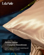 Oriental Lakeside® 100% Pure 22 Momme Mulberry Silk Pillowcase with Hidden Zipper - Nighttime Skincare & Hair Care Hydrating Pillow Cover