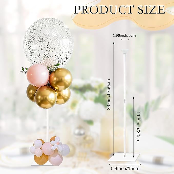 4 Pack Clear Acrylic Balloon Stands - Image 4