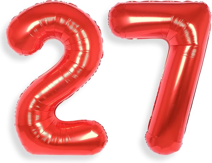 AULE 40 Inch Red 27 Balloon Number Foil 0-9 Birthday Big Numbers | Birthday by AULE