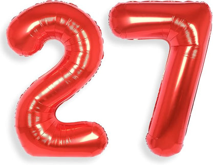 AULE 40 Inch Red 27 Balloon Number Foil 0-9 Birthday Big Numbers | Birthday by AULE