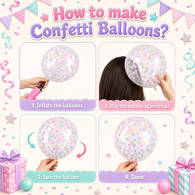 Mermaid Balloons for Girls Party Decor | 12 Inch Pink Purple Mermaid Theme - Image 4