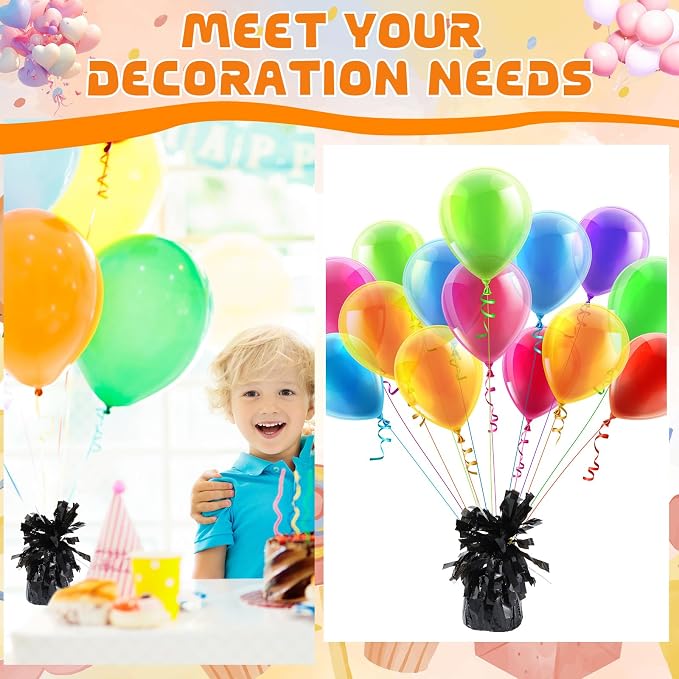 4 Pcs Black Metallic Balloon Weights Holder Anchors Balloon Holder Weights - Image 6