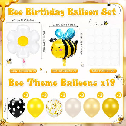 Sumind 2 Set Bee and Daisy Flower Balloon Stand Kit, Honey Bee Balloon - Image 2
