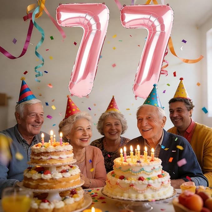 40 Inch Number 77 Balloons for 77th Birthday Party Decorations, 0-100 Jewelry - Image 2
