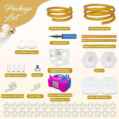 OurWarm Balloon Arch Kit with Balloon Pump Electric, 8.2FT & 5FT Gold Half - Image 3