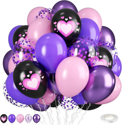 Pink Purple Black Balloons by BIAPIAN