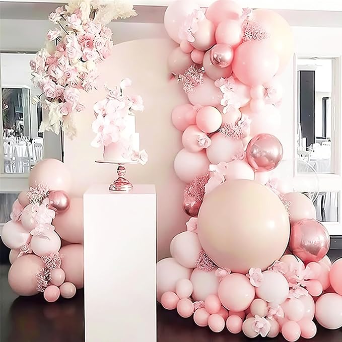 PartyWoo Pale Pink Balloons 100pcs Light Pastel Baby Pink Color | 12 Inch - Image 5