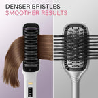 Hair Straightener Brush, Hair Straightening Iron with Built-in Comb, 4 Temp Settings & LED Display & Anti-Scald & Auto-Off Safety, Perfect for Fine, Soft Hair, Ideal Gift for Women