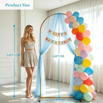 6.6 FT Metal Arch Backdrop Stand, Balloon Arch Stand, - Image 3