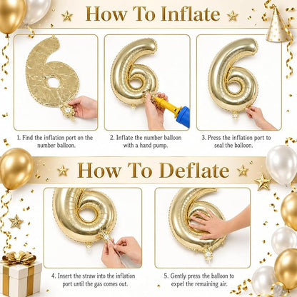 Champagne Gold 40 Inch Balloon Number 2, Large Light Gold Foil Number 2 - Image 5
