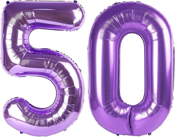 50 Balloon Number 40 Inch Purple Balloons by Mluchee