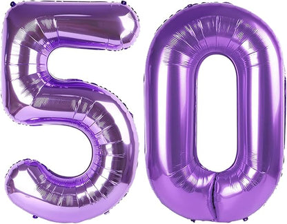 50 Balloon Number 40 Inch Purple Balloons by Mluchee