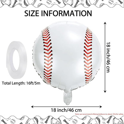 Fovths 12 Pieces Inflatable Baseball Balloons 18 Inches Baseballs Foil Balloons - Image 2
