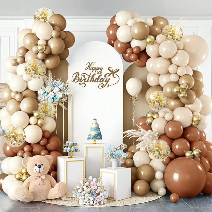 138PCS Brown Balloon Garland Arch Kit by Iyovgoo