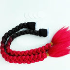 Braids Pigtails with Suction Cup for Motorcycle, Ski, Bicycle Helmet Decoration 2 Pieces