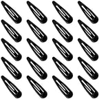 Snap Hair Clips for Women Water Drop Non Slip Hair Barrettes Heavy Coated Metal Black Hair Clips Accessory 20 PCS 1.89"
