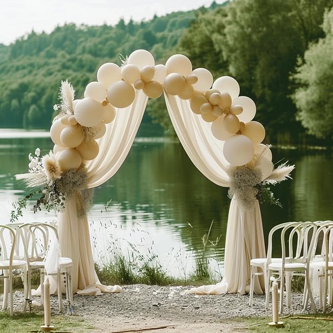 Wedding Arch Draping Fabric Backdrop Drapes 3 Panels, Champagne | 28.7"x20FT - Image 5