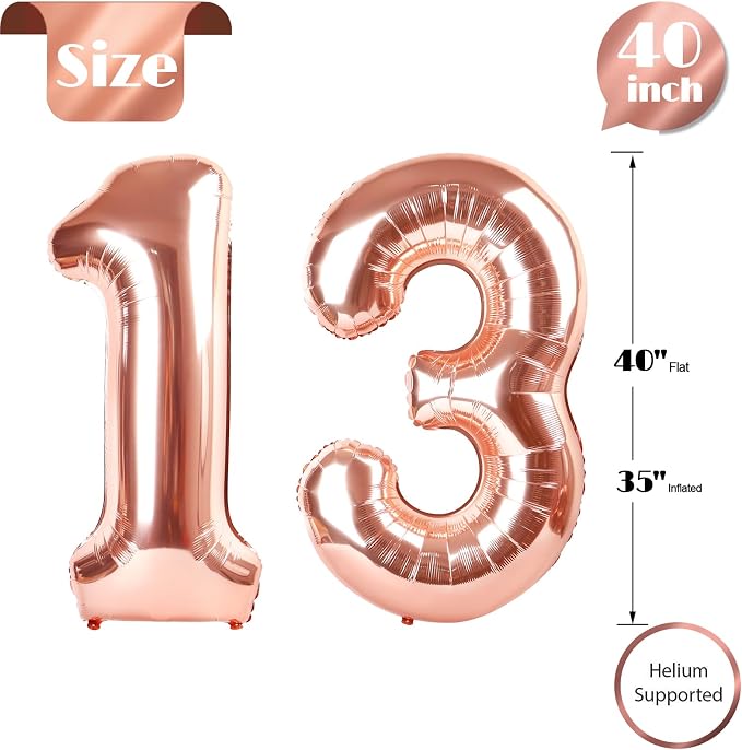 Rose Gold 13 Balloon - Image 5