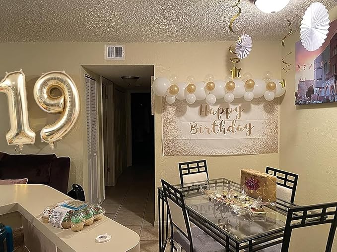 Light Gold 26 Number Balloons 40 Inch Giant Champagne Gold Birthday Numbers | - Image 2