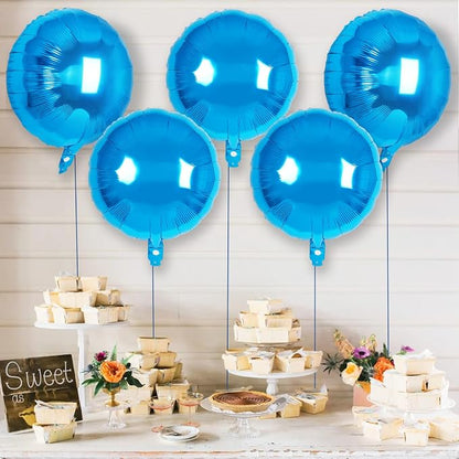 20 Pcs Blue Round Shaped Balloons, 18 Inch Round Foil Balloon, Giant Round - Image 3