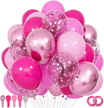 68Pcs Pink Balloons Kit 12 Inch Metallic Pink Balloon, Baby Shower, Graduation by KUULBELAballoons