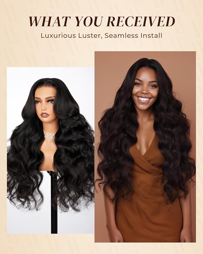Arabella Hair 13x6 Lace Front Wigs Human Hair 210% Density Glueless Wig Human Hair 100% Body Wave Human Hair Wigs 12A Pre Plucked Pre-Bleached Pre-Cut Glueless Wig (20inch,13x6 body wave)