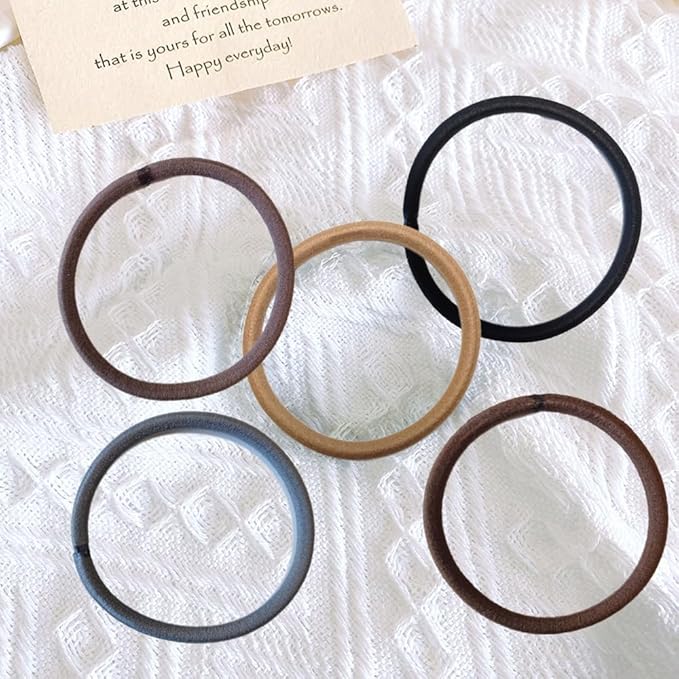 Multi-color Hair Ties Hair Elastics Rubber Bands No Damage for Thick and Curly Hair Long-Lasting Braids Ponytails Holders All Hair Types Pain-Free Hair Accessories for Women or Men 50 PCS 4MM