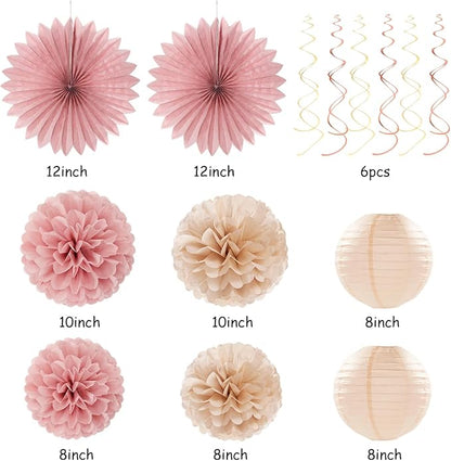 Blush-Pink Rose-Gold Bridal-Shower Fall Party-Decorations - Image 3