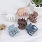 6 Pcs Hair Clips Small Claw Clips for Thin Hair Medium Matte Non-slip Hair Accessories for Women and Girls (Brown Blue)