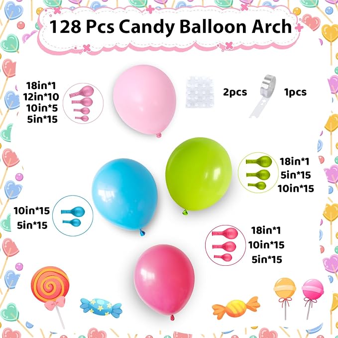 Candy Colorful Balloon Arch, Macaron Balloons - Image 2