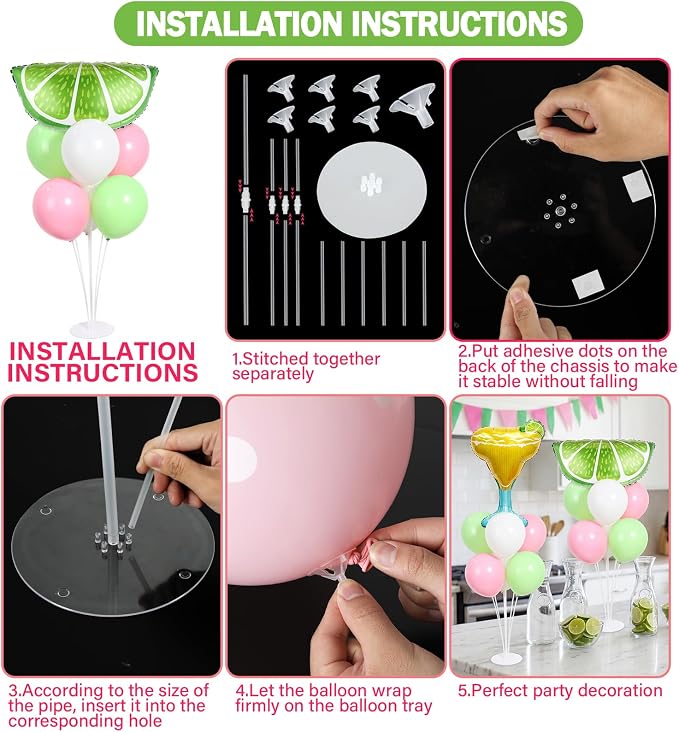 4 Sets Margarita and Lime Balloons Stand Kit - Image 3