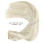 WENNALIFE Seamless Clip In Hair Extensions, 14 Inch 7pcs 130g Ash Blonde Highlighted Platinum Blonde Hair Extensions Clip In Real Human Hair Extensions Clip In Invisible PU Weft Human Hair Extensions