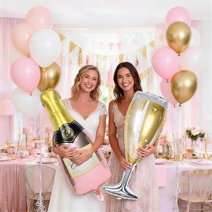 Champagne Bottle Glass Balloons 4pcs, Large Champagne Wine Foil Mylar Balloons - Image 6
