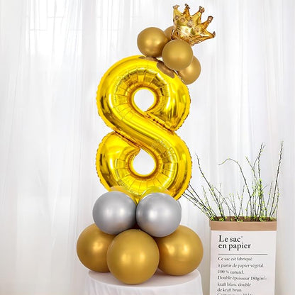 Gold Number Balloons Birthday Balloons - Image 4