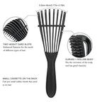 2 Pieces Detangling Brush for Afro America/African Hair Textured 3a to 4c Kinky Wavy/Curly/Coily/Wet/Dry/Oil/Thick/Long Hair, Knots Detangler Easy to Clean (Black)