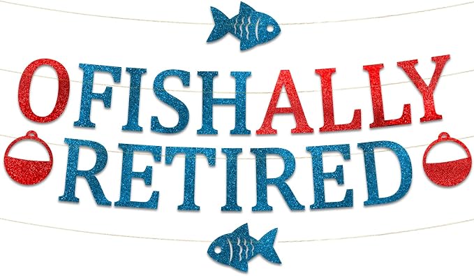 Pre-Strung Ofishally Retired Glitter Banner by SterlingJamesCo