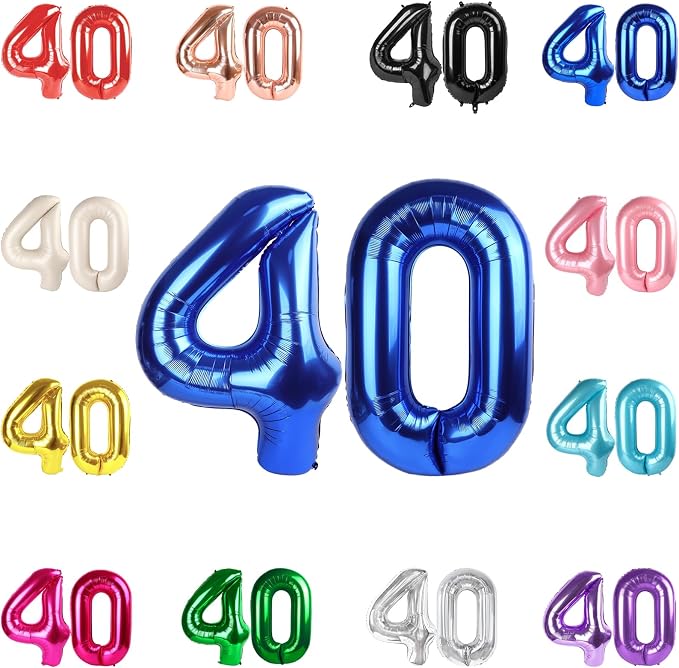 Navy Blue Number 40 Balloon 40 Inch by IWERP