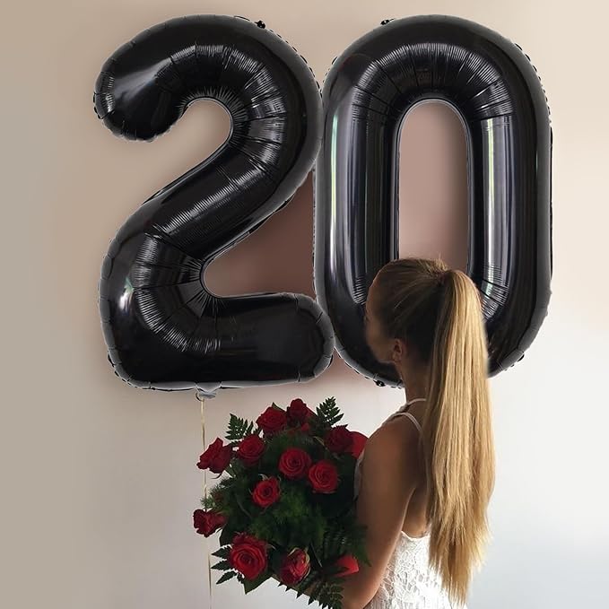 Number Balloons Black Party Balloon - Image 7