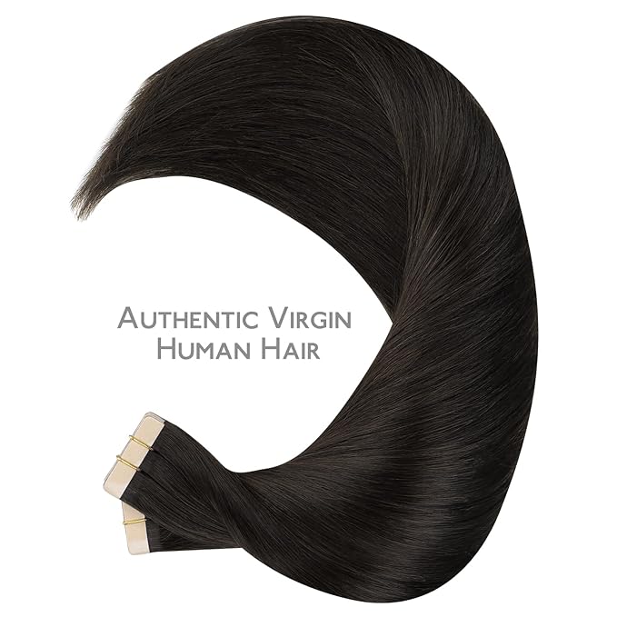 Wennalife Tape in Hair Extensions Human Hair, 40pcs 100g 18 inch Dark Brown Hair Extensions Real Human Hair Straight Tape in Extensions Invisible Human Hair Extensions Reusable Real Hair Extensions
