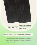 SURNEL Tape in Hair Extensions Human Hair 14 inch Natural Black to Chocolate Brown and Caramel Blonde Tape in Hair Extensions(#1B/4/27-14)