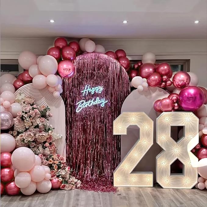 50 Pack Metallic Pink Balloons 12 Inch - Image 8