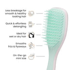 Tangle Teezer Ultimate Detangler Hairbrush, Eliminates Knots & Reduces Breakage, Mini Hair Brush for Travel, Small Hands & All Hair Types, Marshmallow Pink & Mint