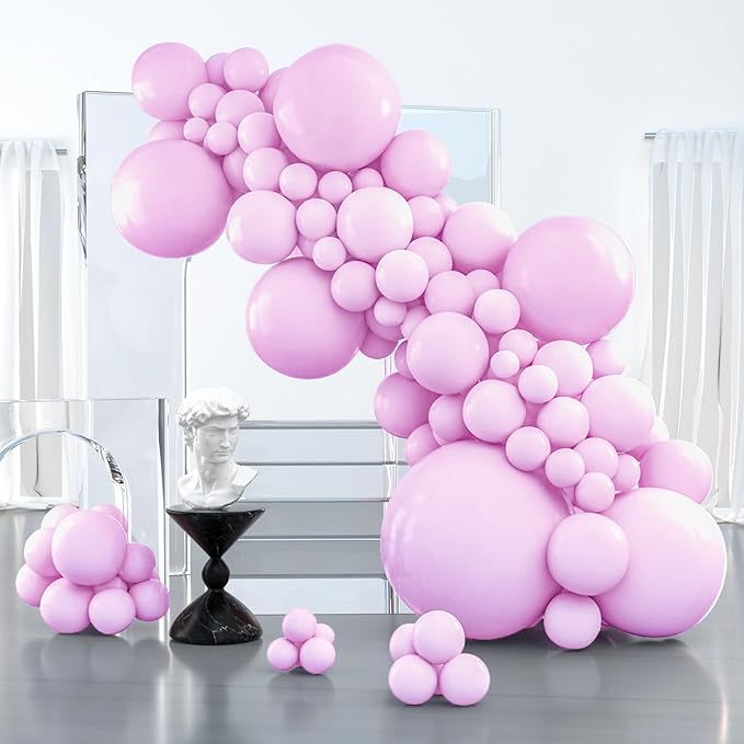 PartyWoo Baby Pink Balloons 100pcs Pastel Light Pale Pink Color | 18 12 10 5 by PartyWoo