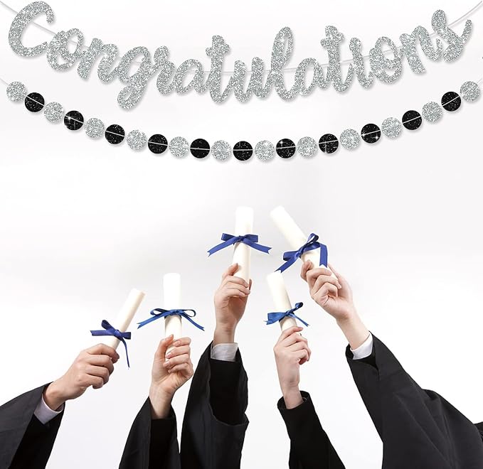BEISHIDA Congratulations Banner Silver 2026 Graduation Banners, Grad Congrats - Image 4